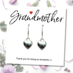 Grandmother Message Card with Heart Earrings