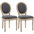 French-Style Dining Chairs Set of 2 with Linen Upholstery, Backrest in Linen