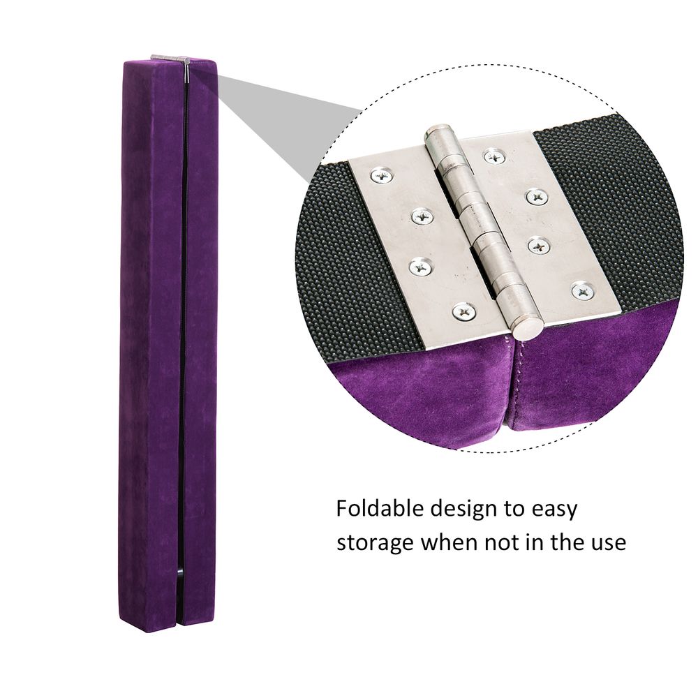 2.4M Balance Beam Trainer - Foldable, Performance Gymnastics - Purple - Highest Quality