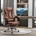 Relaxation Vintage Heated Massage Office Chair - 6 Vibration Points - Brown