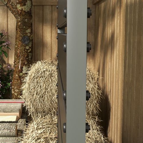 Raised Garden Bed with Trellis Standing Patio Planter Box Black