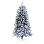 5 Foot Artificial Blue Snow Flocked Christmas Tree with Hinged Branches