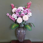 35cm Smoke Grey Bubble Vase - Exquisite Handcrafted Glass - for Real & Artificial Flowers