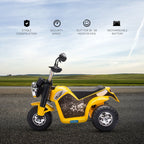 6V Kids Electric Motorbike 3 Wheels Ride On Toy with Horn Headlights Realistic Sounds for Girl Boy 18-36 Months Yellow