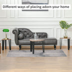 3 PCs Stackable Coffee Table Set Accent Furniture MDF Steel Frame Walnut