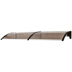 Clear Polycarbonate Curved Awning - 80x195x23cm - Black