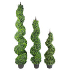 120cm (4ft) Artificial Boxwood Tower Trees - Set of 2 - Indoor/Outdoor Use