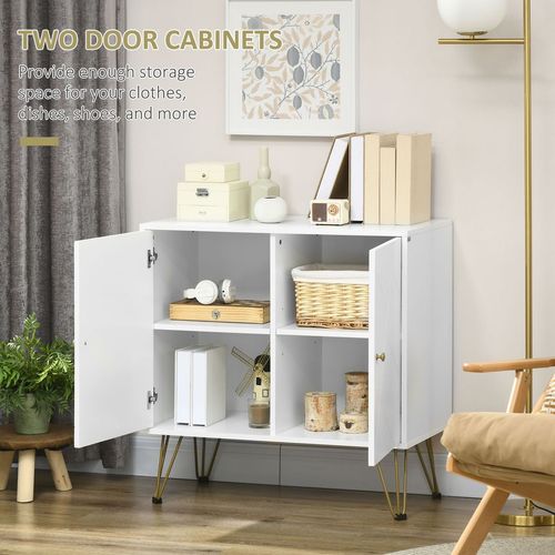 Storage Cabinet with Adjustable Shelves for Living Room - Freestanding