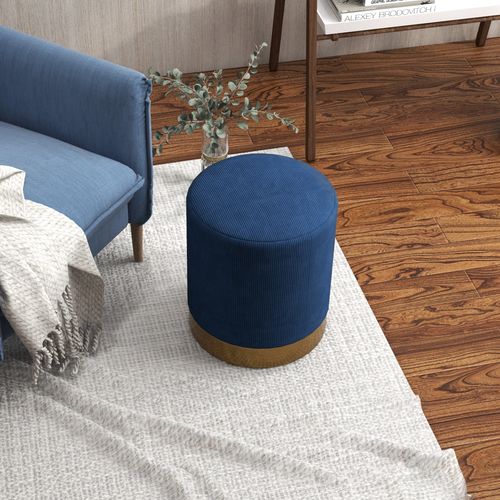 Modern Round Footstool, Fabric Upholstered Foot Rest
