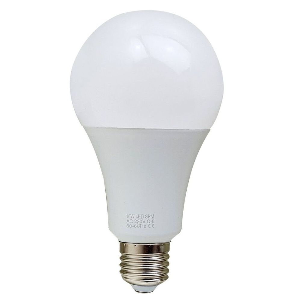 E27 18W Energy Saving Warm White LED Light Bulbs A60 E27 Screw-in non dimmable bulbs with Ball Detail