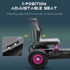 Children Pedal Go Kart, Raving Go Kart with Adjustable Seat, Inflatable Tyres, Shock Aborb, Handbrake, for Ages 5-12 Years - Pink