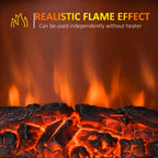 Electric Fireplace Stove - Flame Effect, 1850W, Black