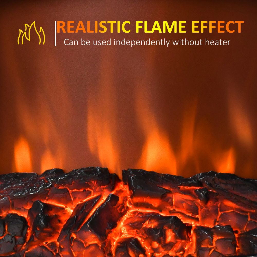 Electric Fireplace Stove - Flame Effect, 1850W, Black