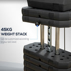 Multi Gym with Weights, Multifunction Home Gym Machine with 45kg Weight Stack for Full Body Workout and Strength Training