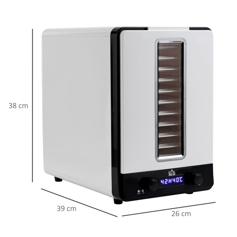 11-Tier Food Dehydrator - 550W Dryer Machine - Adjustable Temp - White