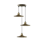 Vintage Industrial Brushed Brass Pendant Light - Metal Shade - 22cm - Easy Fit