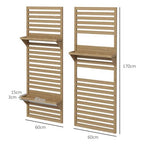 Wall Mounted Plant Stands Set of 2 with Shelves and Slatted Trellis
