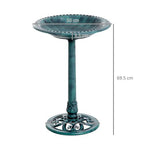 50cm Outdoor Bird Bath Fountain, Decrative Garden Feeder Stand Green