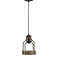 Vintage Industrial Copper Ceiling Pendant Light - Brushed Metal Bird Cage Shade - Hanging Lamp Without Bulb