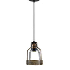 Vintage Industrial Copper Ceiling Pendant Light - Brushed Metal Bird Cage Shade - Hanging Lamp Without Bulb