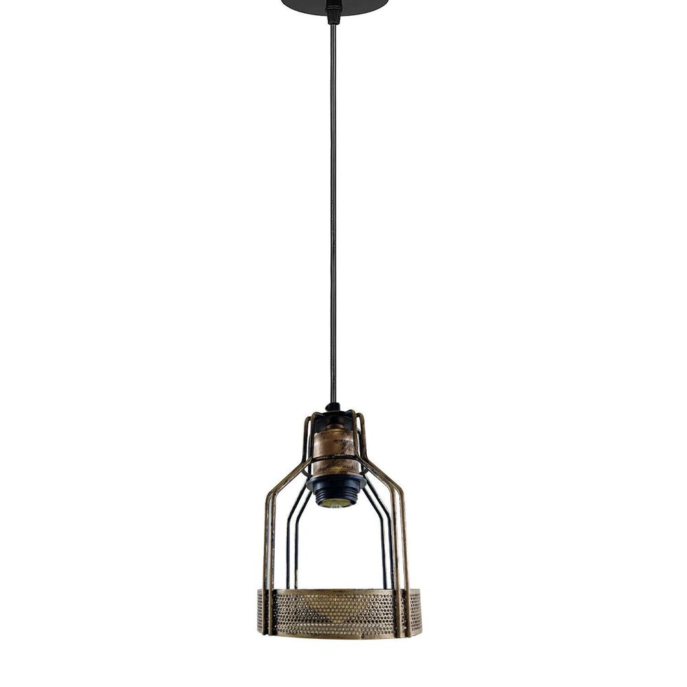 Vintage Industrial Copper Ceiling Pendant Light - Brushed Metal Bird Cage Shade - Hanging Lamp Without Bulb
