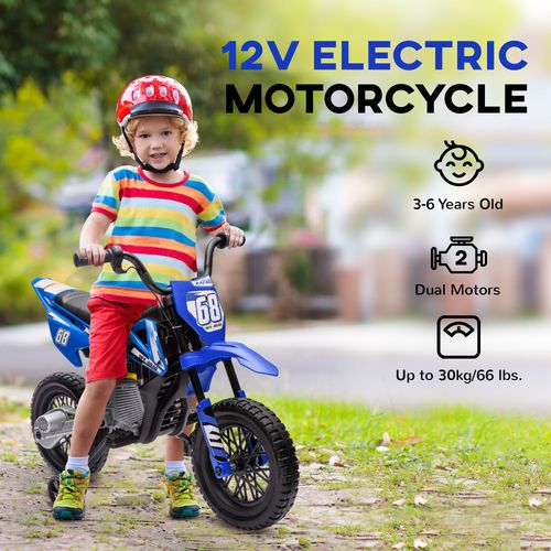 12V Kids Electric Motorbike w/ Twist Grip Throttle, Music