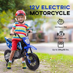 12V Kids Electric Motorbike w/ Twist Grip Throttle, Music