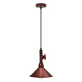 Vintage industrial ceiling pendent light 22cm metal shade E2 adjustable cable Rustic red