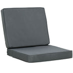 Dark Grey Outdoor Seat & Back Cushion Set for Comfort