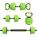 4-in-1 Fitness Set: Dumbbells, Barbell, Kettlebell, Push Up Stand, 20kg