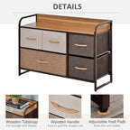 5-Drawer Storage Tower Dresser - Wood Top, Steel Frame - Storage Organizer - Easy Assembly