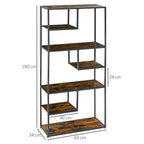 7 Tier Storage Shelves, Free Standing Book Shelf for Study, Living Room