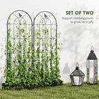 Set of 2 Metal Garden Trellis, Outdoor Trellis Panels, 150 x 50cm