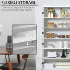 4-Door Kitchen Cabinet - White - Modern Design - Ample Storage