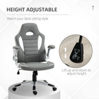 Adjustable Racing Gaming Chair with Armrests - Grey