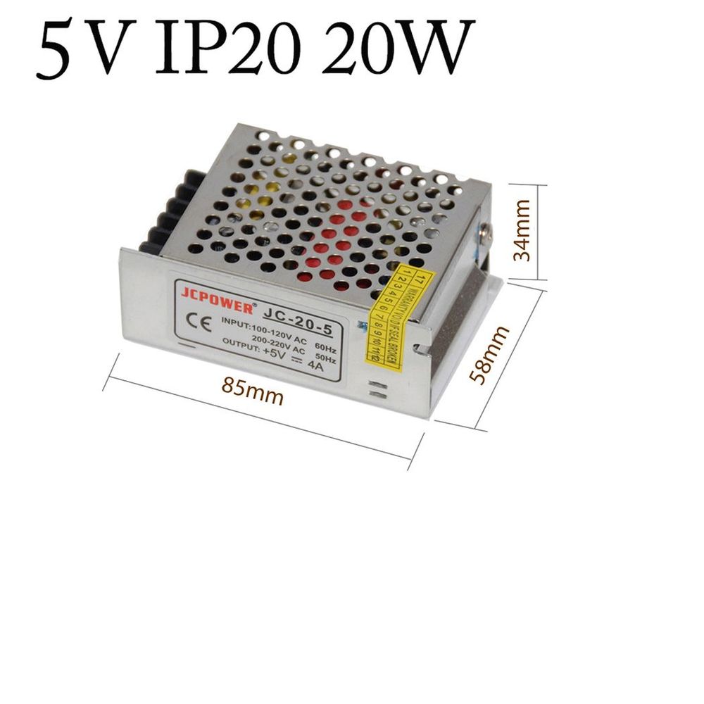 DC5V IP20 Driver Power Supply Transformer for LED Strip Light with Features Detail