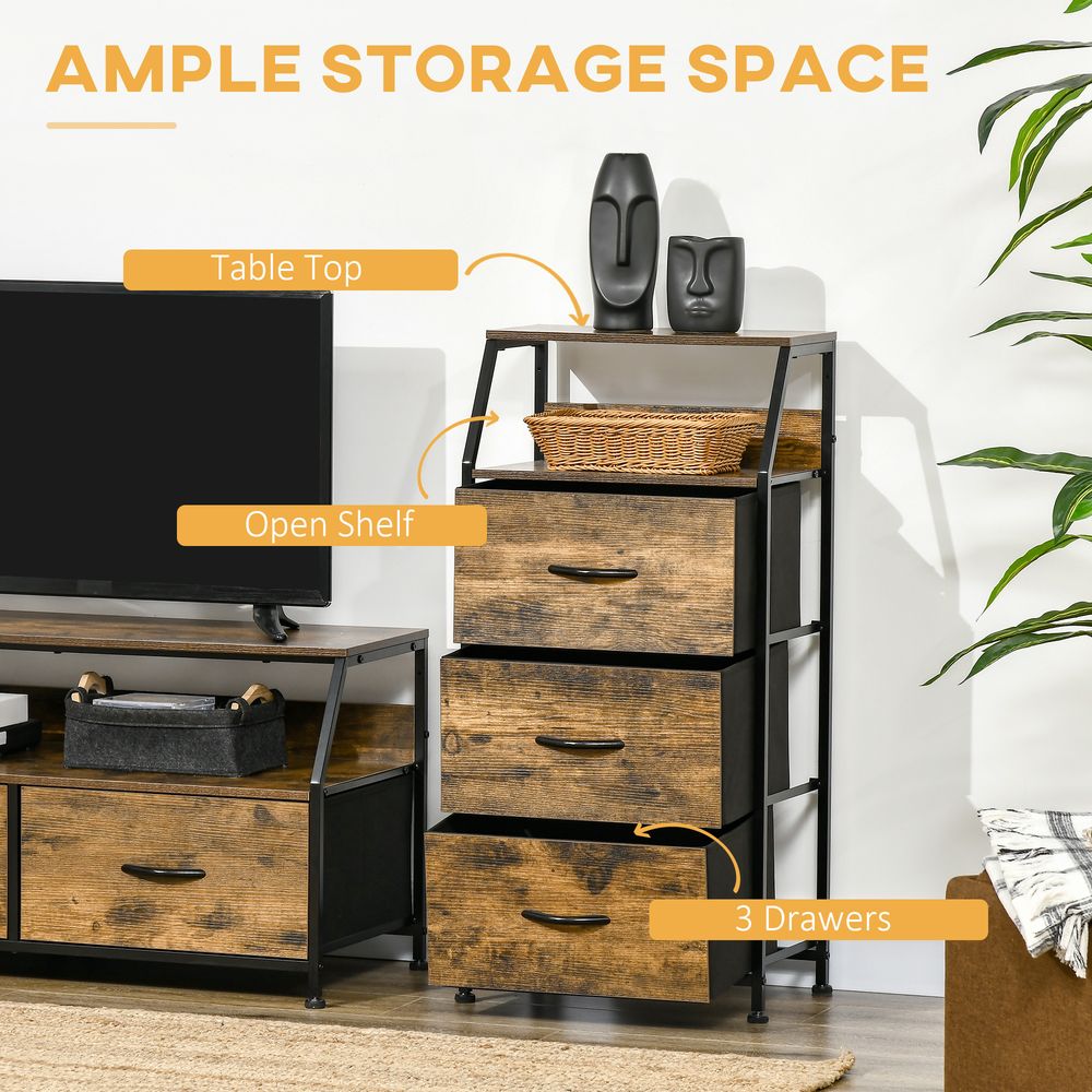 Stylish Industrial 3 Drawer Cabinet - Functional Storage & Display Shelves