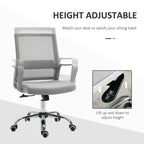 Ergonomic Office Chair Adjustable Height Mesh Chair with Swivel Wheels Grey
