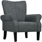 Armchair, Upholstered Modern Accent Chair with Wood Legs, Grey