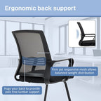 Meeting Office Chair, Mesh Reception Chair with Sled Base, Black
