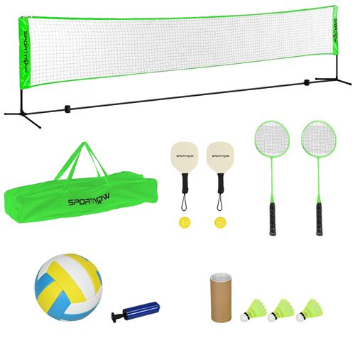 SPORTNOW Badminton Net Set, Height Adjustable Net for Pickleball, Volleyball