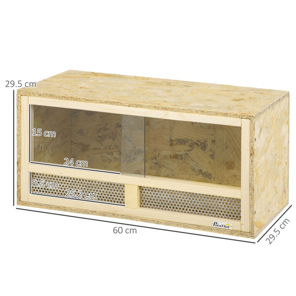 Reptile Terrarium w/ Transparent Sliding Doors, Breathable Mesh