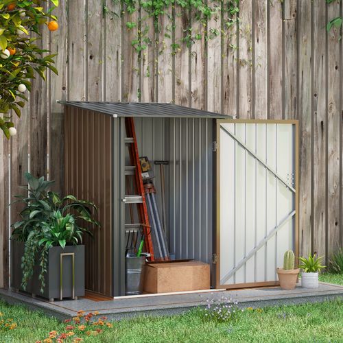 3.3ft x 3.4ft Outdoor Storage Shed Steel Garden Shed w/ Lockable Door
