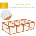 6ft Outdoor Wooden Rabbit Hutch Cage with Wire Mesh Safety Run and Play Space