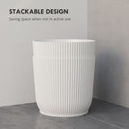 Set of 2 Round Plant Pots Outdoor 22cm for Garden, White