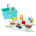 Happy Day-Picnic - Classic Toy Picnic Basket with Wooden Food Playset
