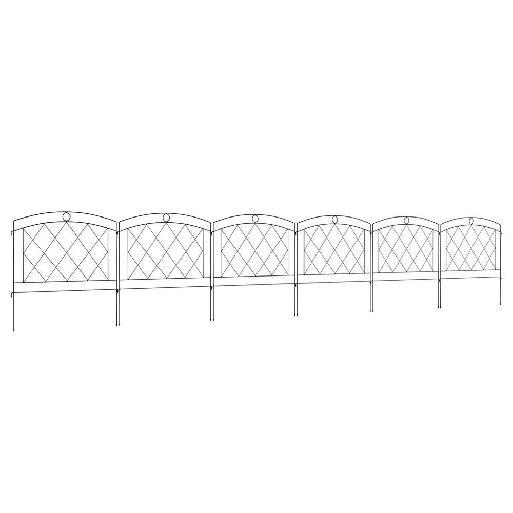 Metal Decorative Garden Fencing: 6PCs 24in x 12ft