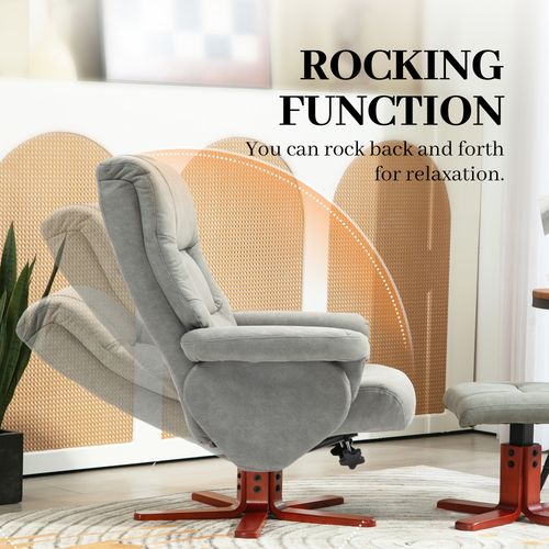 Recliner Chair with Footstool, Backrest Adjustable, Armchair