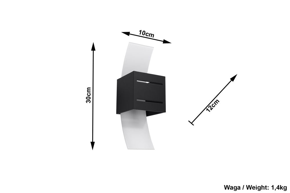 Modern Loft Design Wall Lamp - Black Square Shape - Up/Down - G9