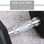 17.5KG Rubber Hex Dumbbell - Portable Hand Weights for Home Gym